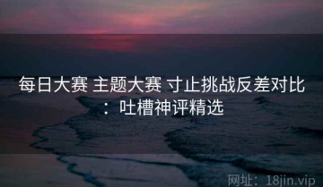 每日大赛 主题大赛 寸止挑战反差对比：吐槽神评精选