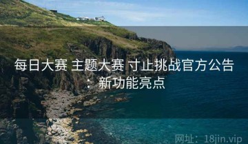 每日大赛 主题大赛 寸止挑战官方公告：新功能亮点